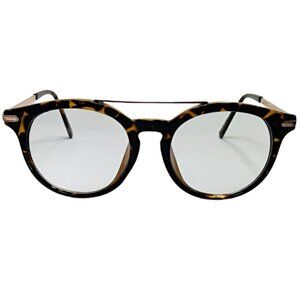 6054 | Tortoise Round Clear Lens Glasses